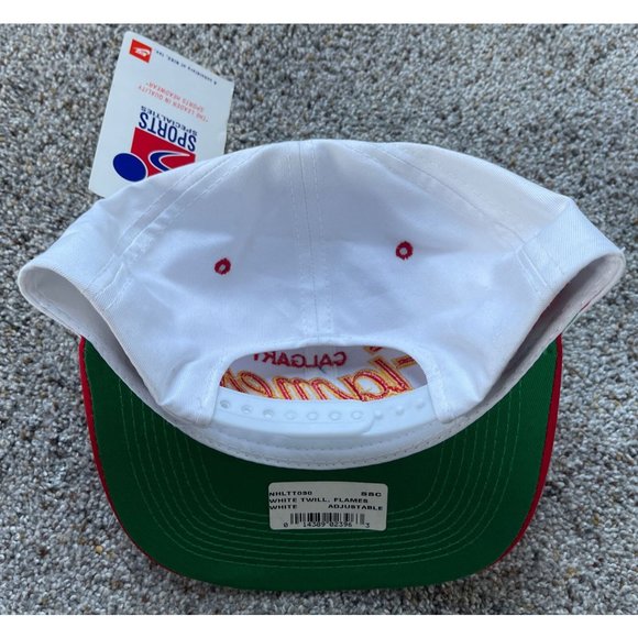 Vintage 90’s Calgary Flames NHL Sports Specialties Script Snapback Cap Hat - NWT - Picture 10 of 11